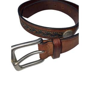 Gap Leather and Canvas Buffalo Nickel Western Belt SZ 28